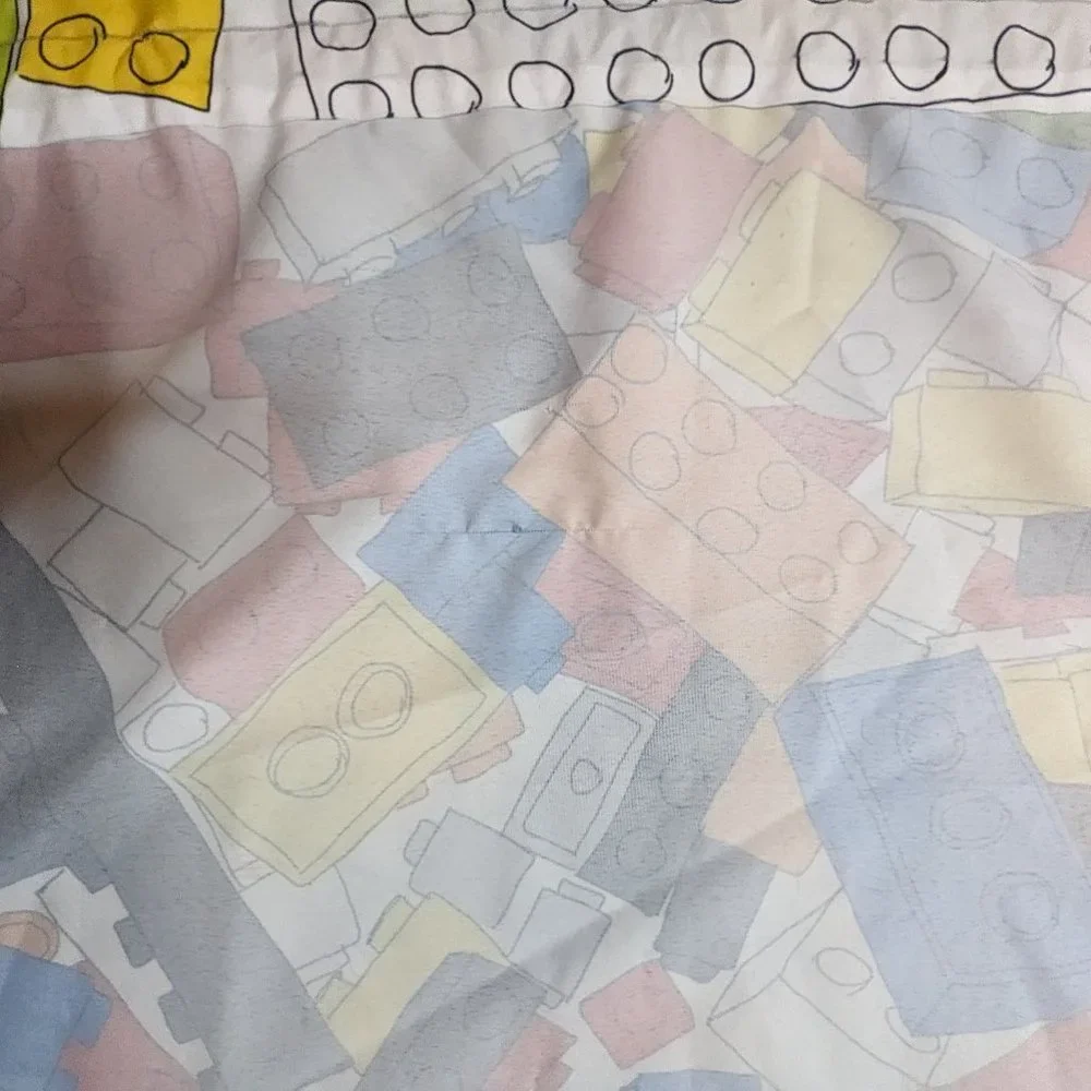 Lego Inspired Handmade Set of 2 Window Valance
